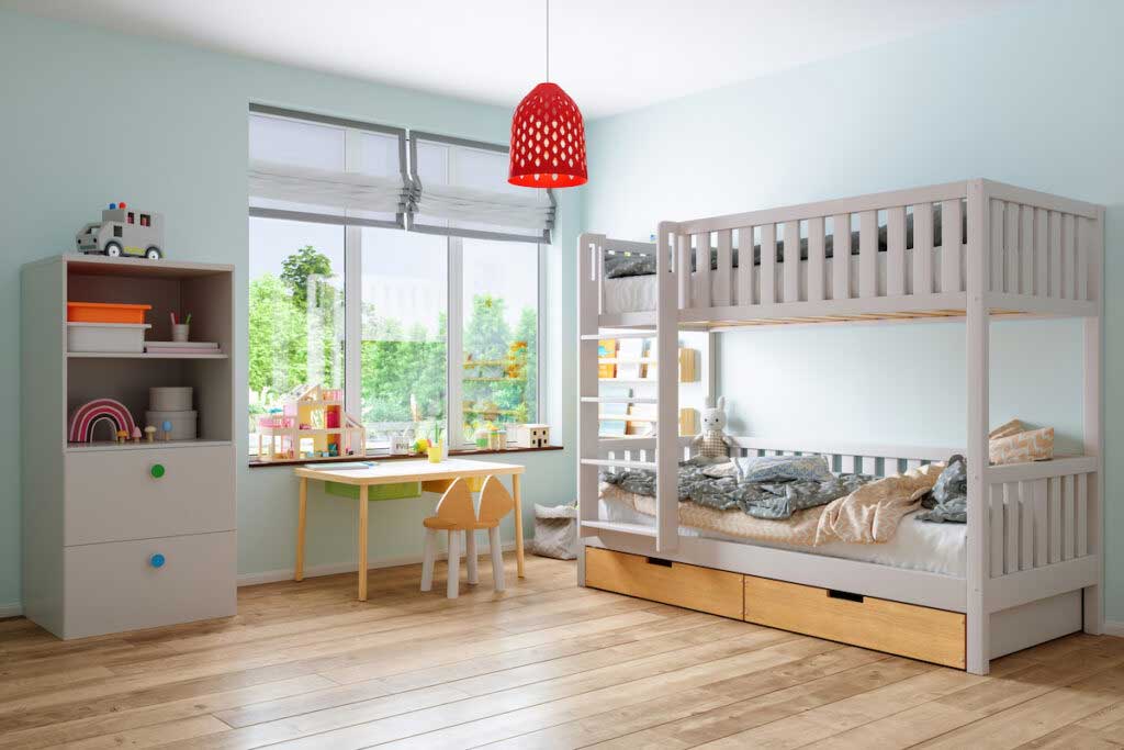 Bunk beds in a children's room.