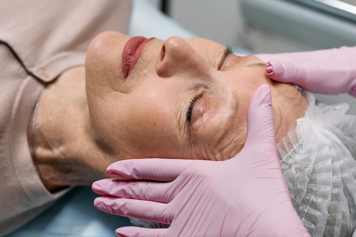 Person getting facial