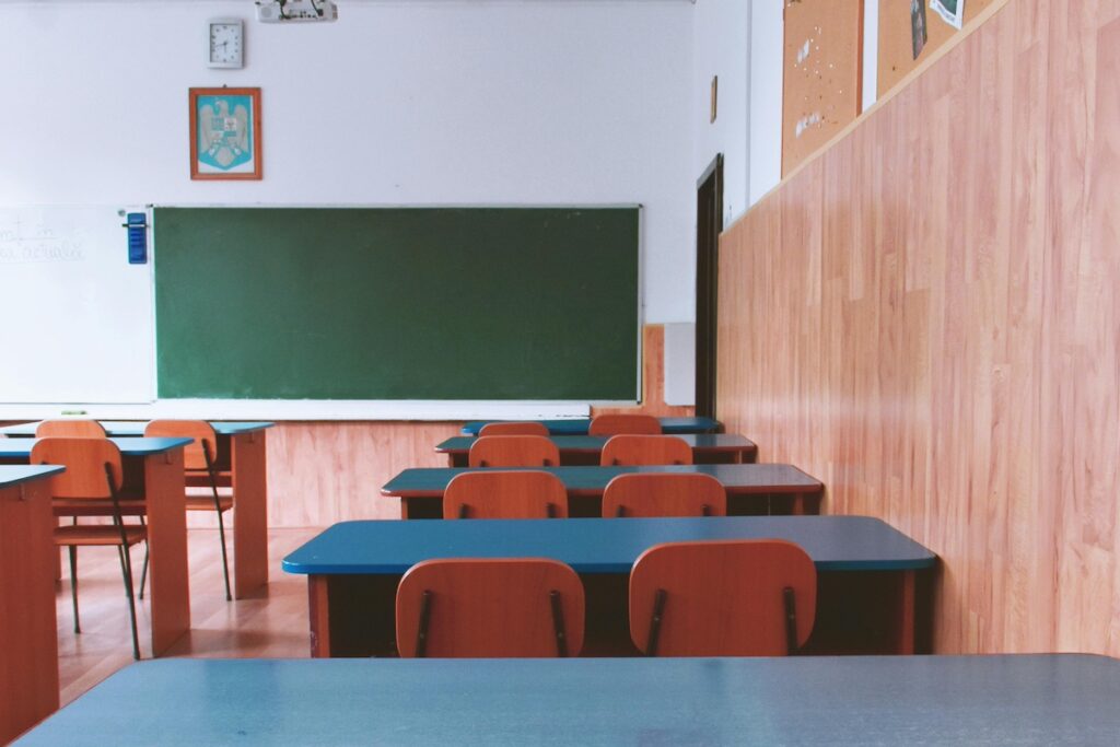 Empty school classroom