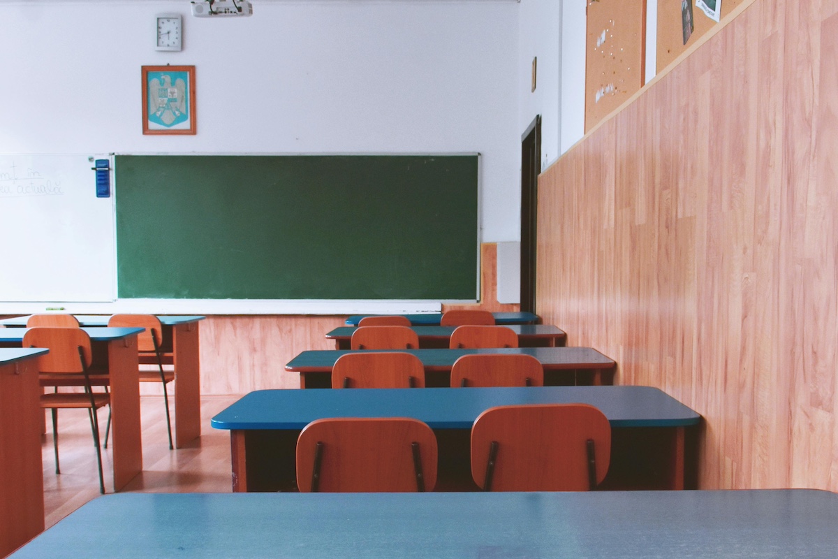 Empty school classroom