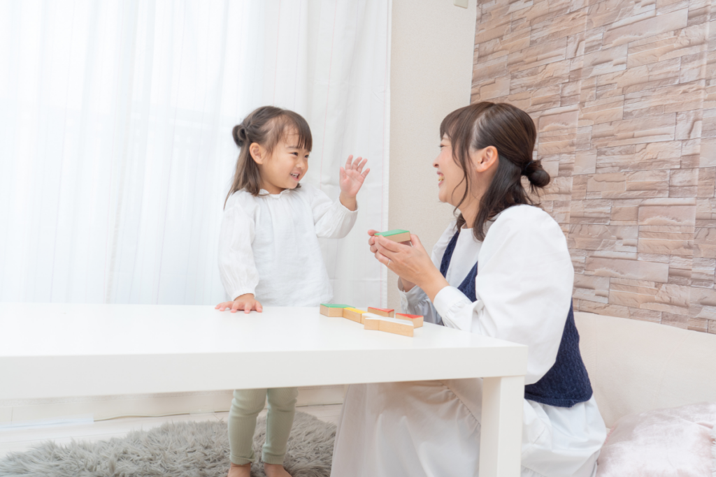 A parent and a child having a good time.